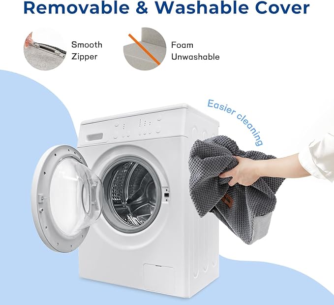 Dog Stairs for High Beds 22.8" H - Pet Stairs Ramp for Couch, 35D Foam Dog Steps for Small to Large Dogs with Non-Slip Bottom Grey, 5 Steps-PurrikoPets