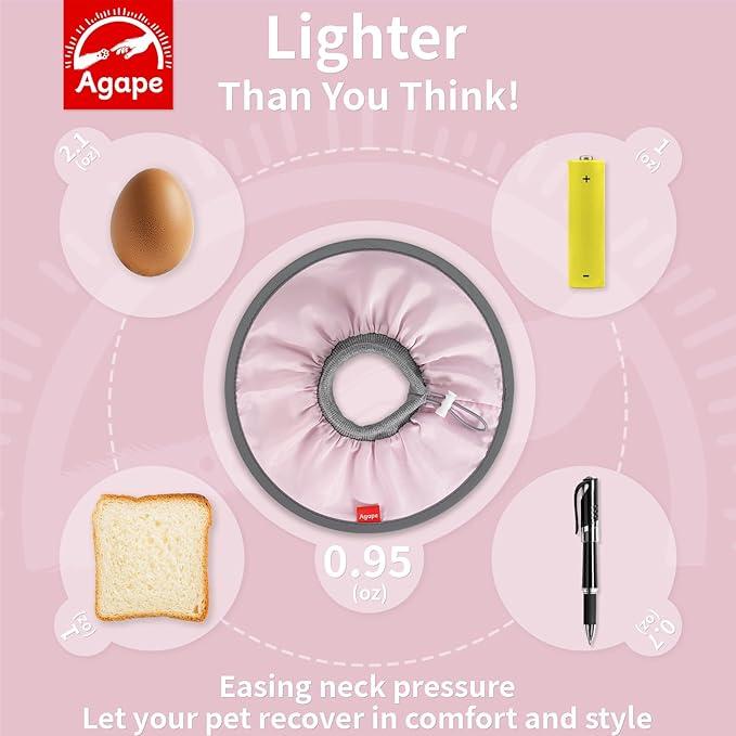 Agape Soft Cat Cone, Lightweight Recovery Collar for Cats to Stop Licking and Scratching After Surgery, Comfy Kitten Cone for Wound Care, Cute E Collar Alternative for Small, Medium, and Large Cats-PurrikoPets