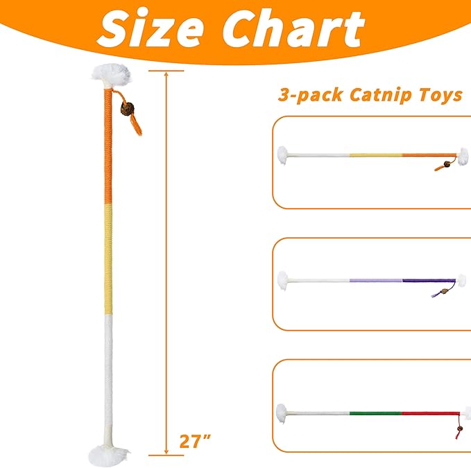 3pcs Safe Cat Rope Toy,Teeth Clean Toy for Cat, Cat Chew Toys for Indoor Cat,Kitten Interactive Toys-PurrikoPets