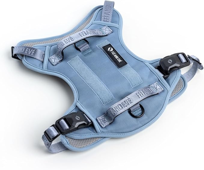 2025 New Edition, Fei & Eve MagEase Dog Harness - 3-Second Magnetic Buckles | 3-Point No-Pull Control | Heavy-Duty 900D Nylon | Dual Safety Handles | Breathable Mesh | Adjustable Fit | Medium, Blue-PurrikoPets