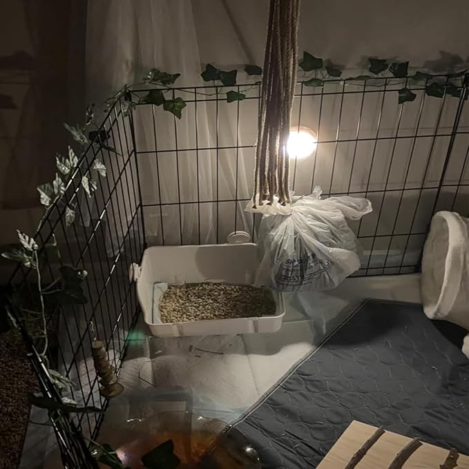 11Pcs Rabbit Litter Box Toilet,Bunny Corner Litter Bedding Plastic Square Grate Guinea Pig Bunny Ferret Hamster Hedgehog, Potty Trainer Bedding Box for Guinea Pig Ferret Hamster Hedgehog (White)-PurrikoPets