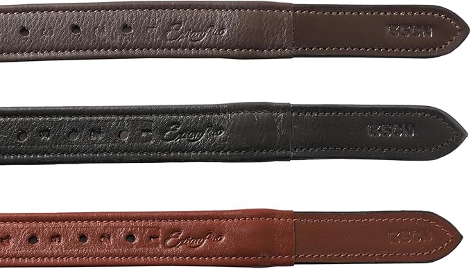 Exion FlexiStrong Stirrup Leathers for English Saddle | Ultra-Soft Cow Calfskin with Nylon Core | 1” Wide Stirrup Leathers for Daily Use | Sizes 48" to 62" | Black, Brown-PurrikoPets