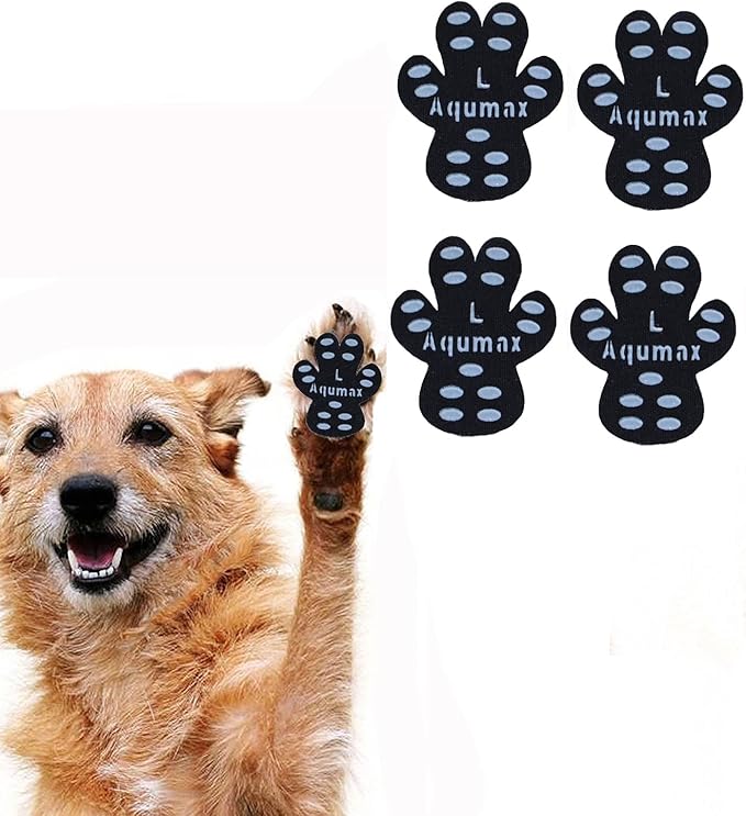 Dog Paw Protector Anti-Slip Pads,Toe Grips for Senior Dogs,Paw Grips Traction Pads for Slippery Hardwood Floors,Essentials for Senior Dogs,12 Sets (48 pcs) L Black-PurrikoPets
