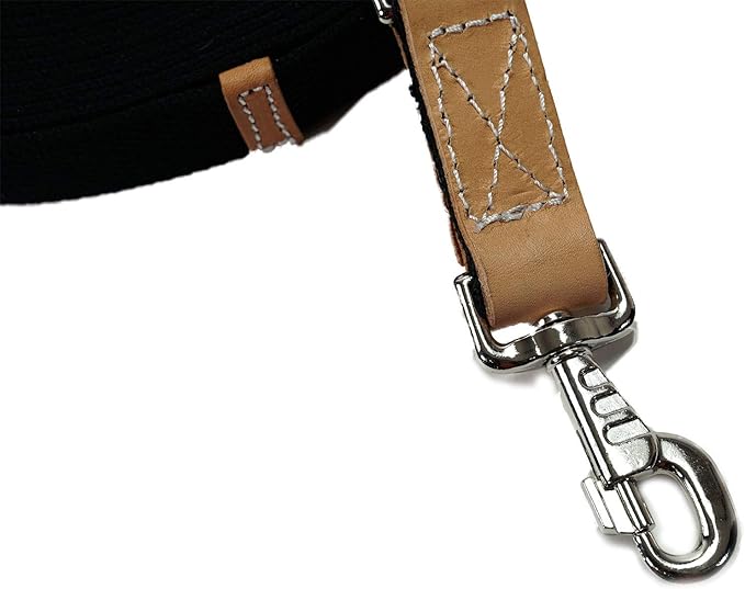 35' Flat Cotton Web Lunge Line with Bolt Snap & Rubber Stop - by Southwestern Equine (35', Black)-PurrikoPets