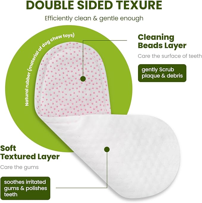 Dog Teeth Cleaning Wipes, Fresh Breath Pet Dental Finger Wipes for Dogs & Cats, Dog Dental Wipes Teeth Wipes, Lick-Safe Pet Toothbrus for Easy Removal of Tartar Buildup, Unscented, 50 PCS-PurrikoPets