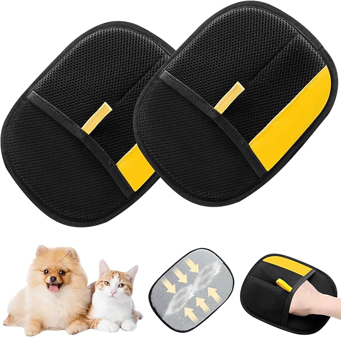 2pcs Pet Hair Removal Glove for Cats & Dogs, 2025 New Upgrade Efficient Grooming Gloves for Pet Hair, Cat Grooming Gloves for Hair Removal, Reusable Pet Hair Remover Glove-PurrikoPets
