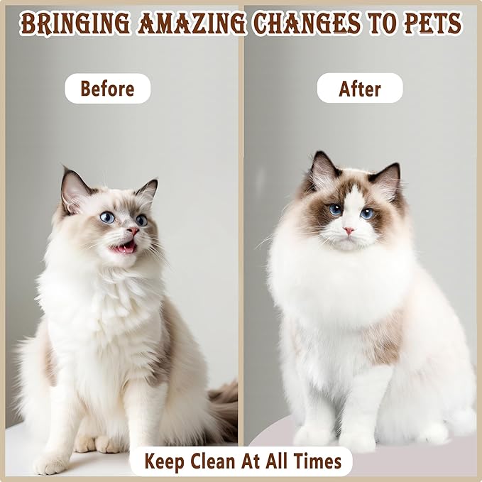 4 in 1 Cat Steam Brush, Self Cleaning Steamy Pet Brush, Anti Static Pet Spray Hair Removal Comb for Removes Loose Hair and Reduces Shedding-PurrikoPets