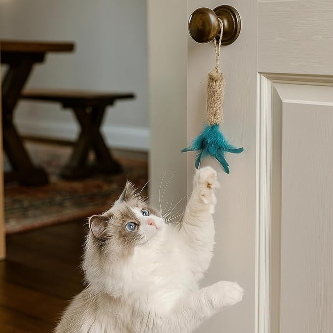 3 Pack Rabbit Fur Catnip Toys with Feathers – Interactive Carrot Cat Toys with Galls Fruit for Indoor Cats and Kittens-PurrikoPets