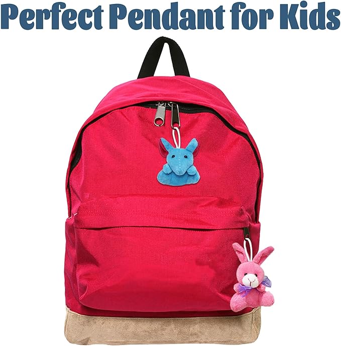 24 Packs Mini Plush Animals Toys, Animals Keychain Charms for Kids, Small Stuffed Animal Bulk for Kids, Easter Party Favors, Easter Basket Stuffers, Carnival Prizes, School Gifts-PurrikoPets