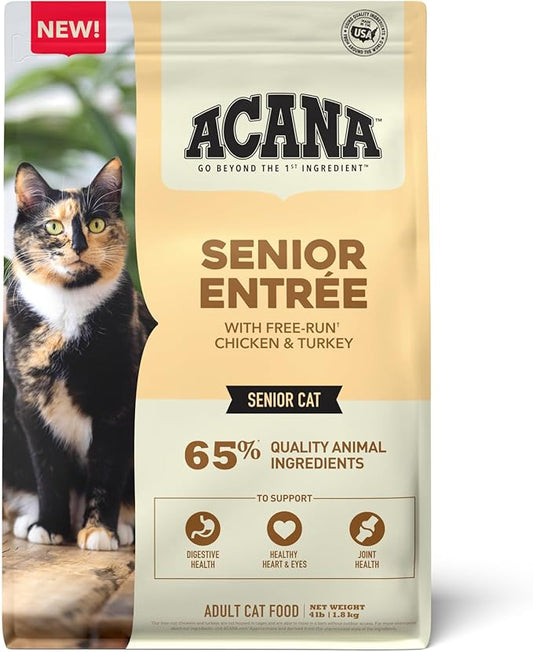 ACANA Dry Cat Food for Seniors Senior Entrée Chicken Turkey and Duck 4lb Bag-PurrikoPets