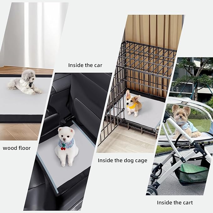 Dog Pee Pad Holder, Oxford Cloth Material, Fit 24"x24" Pad,Puppy Pad Holder, 6 Powerfu Magnetic Clips, Indoor Dog Potty, Black-PurrikoPets