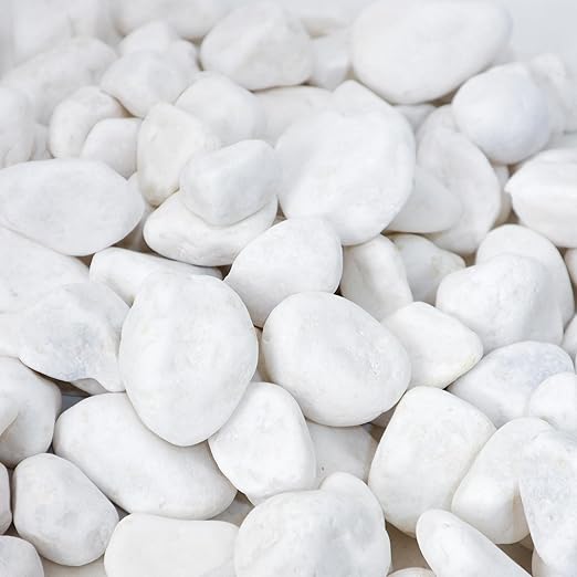 18LB 1"-2" White River Rocks for Plants, Polished Pebbles for Garden Landscaping, Planters, Aquariums, Vase Fillers – Indoor & Outdoor Decor-PurrikoPets