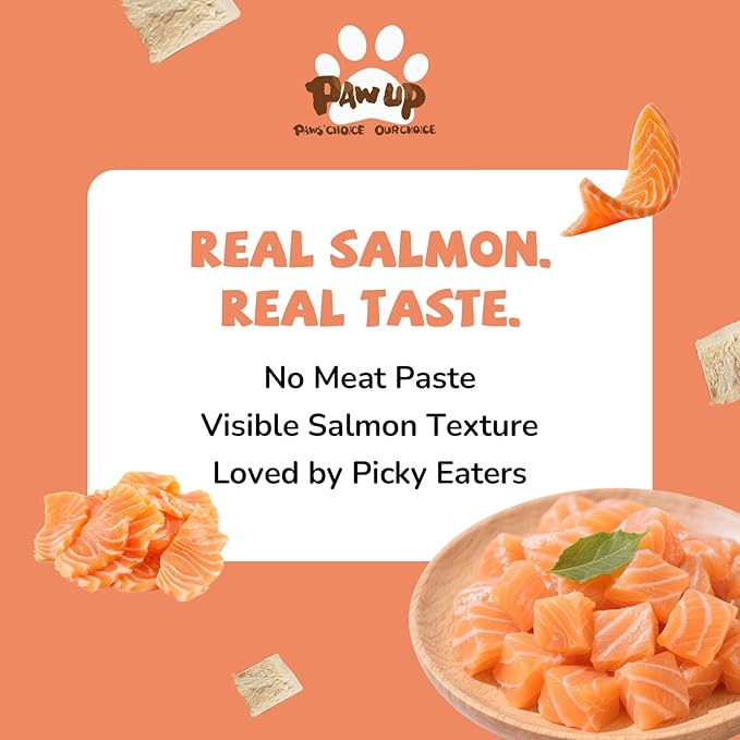 Freeze Dried Salmon Cat Treats, Single Ingredient Raw Cat Food Toppers, Healthy Training Treats for Dogs, Cats, 3.8 oz-PurrikoPets