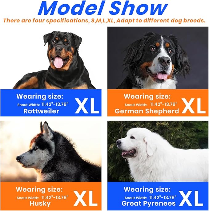 Dog Muzzle, Basket Muzzle for Small Medium Large Dogs, Anti-Biting and Chewing, Lightweight & Sturdy Cage Design, Allows Panting & Drinking, Ideal for Grooming & Training(Blue Size XL)-PurrikoPets