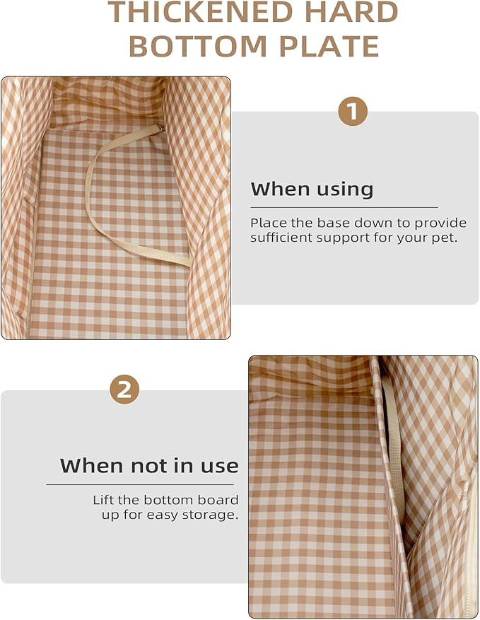 Dog Purse Carrier for Small Dogs Rabbit cat with Large Pockets, Cotton Bag, Dog Carrier Soft Sided, Collapsible Travel Puppy Carrier (Beige, 13.6" L x 6.5" W x 10" H)-PurrikoPets