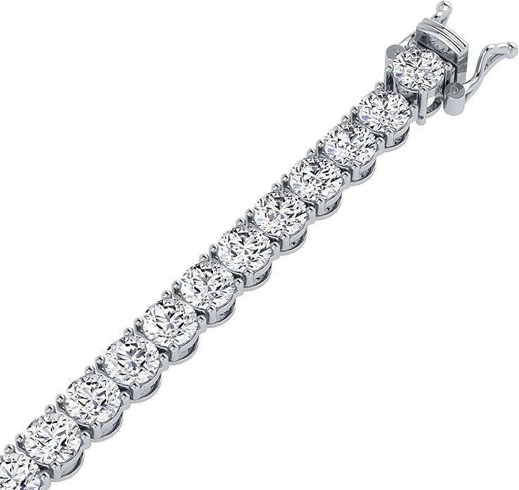 0.50-15 Carat Lab Grown Classic Diamond Tennis Bracelet 4 Prong Setting Luxury Collection (F-G Color, SI Clarity) Length- 7 Inch