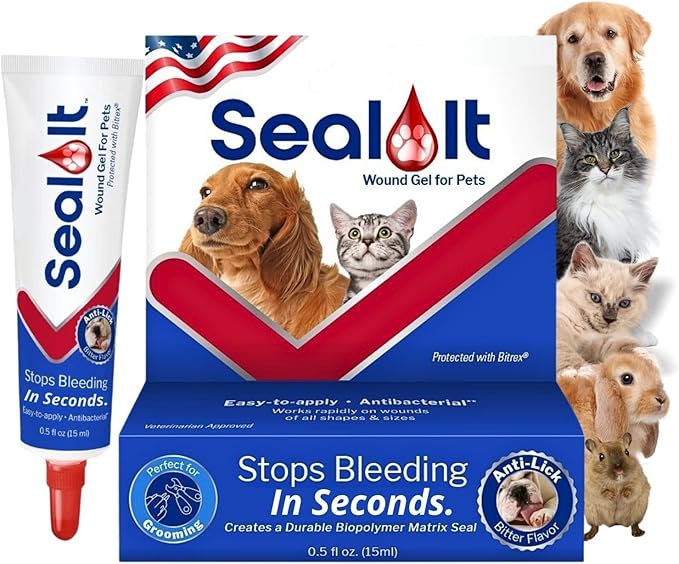 Dog Wound Care Gel – Styptic Powder Alternative for Dogs & Cats | Quick Stop Bleeding for Cuts, Nails & Scrapes | Liquid Bandage First Aid for Pets and Animals | Seal It® 15ml | Made in USA-PurrikoPets