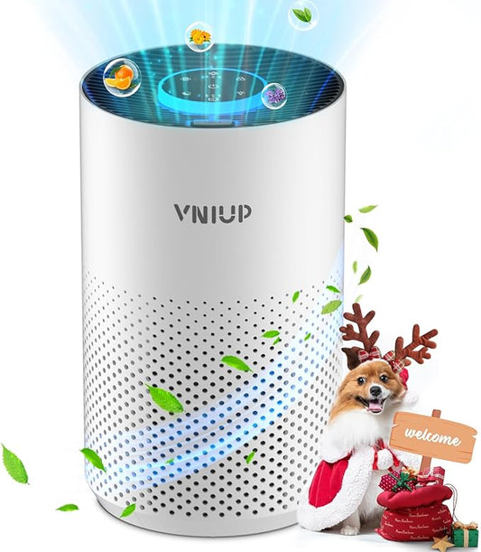 Air Purifiers for Bedroom Home up to 800 ft², Vniup H14 True HEPA Room Air Purifiers for Bedroom, with Fragrance Function Sleep Mode& Light Mode Air Cleaner for Pet Dander Odor Dust Smoke-PurrikoPets