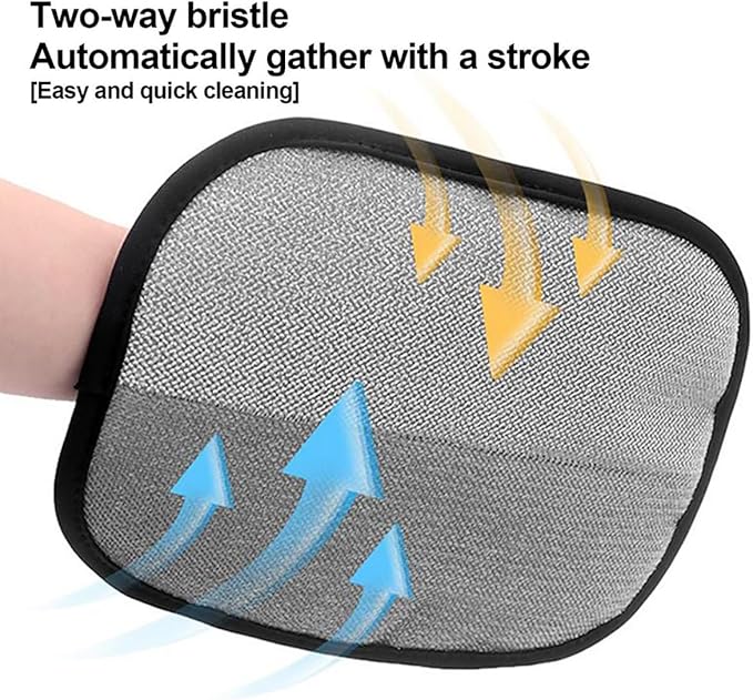 2025 New Upgraded Electrostatic Pet Hair Removal Gloves - Reusable Cat Hair Remover & Dog Hair Removal Mitt with Elastic Cuff & Finger Loops for Furniture, Bedding, Car (1pcs)-PurrikoPets