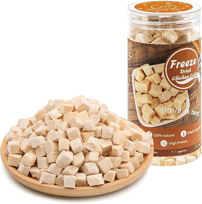 Freeze Dried Raw Cat and Dog Treats, Healthy Limited Ingredient Chicken Cube Weight Control Traing Treats for Small Dogs Cats (Chicken)-PurrikoPets