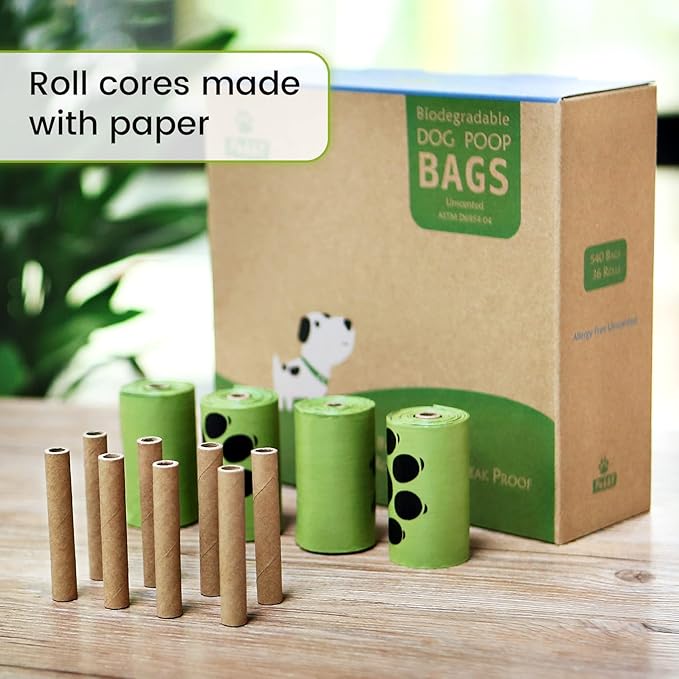 Dog Poop Bags Rolls 540 Count, Unscented Refill Rolls, 9" X 13" Doggie Poop Bags, Dog Waste Bags BY PobbY-PurrikoPets