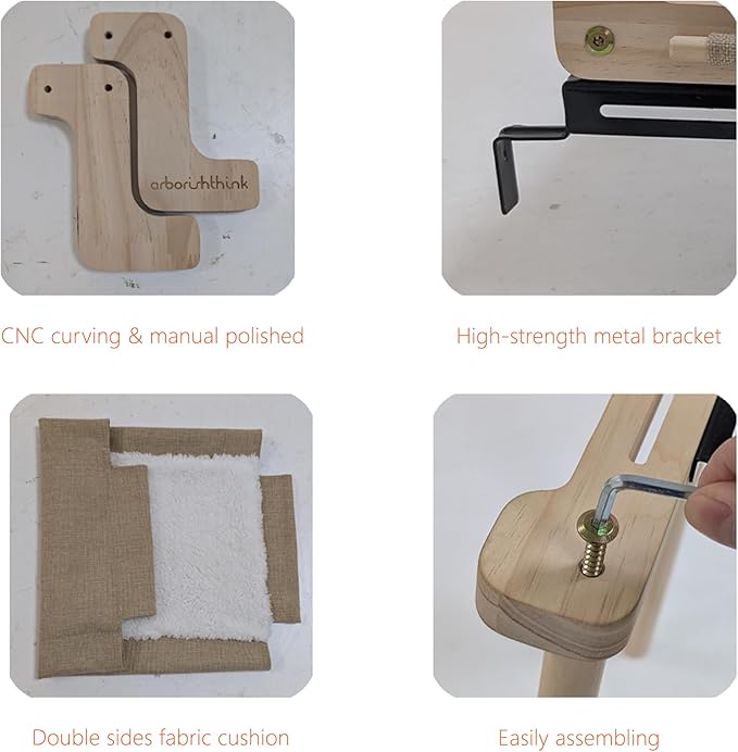 aborishthink Adjustable Cat Window Perch | Sturdy Cat Hammock Window Seat Durable Wood & Metal Frame | Breathable Cover | Ideal for Large & Heavy Cats | Easy Installation for Windowsill-PurrikoPets