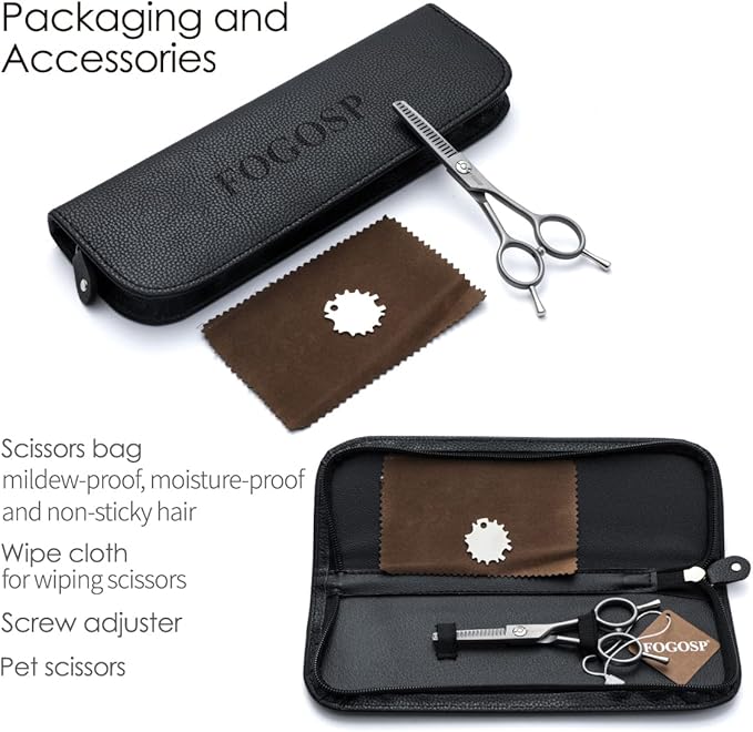 4.5" Thinning Shears for Dogs Grooming Face with Safety Round Tip for Small Dogs Face Paw Ears Trimmer Professional Small Cat Grooming Scissors (4.5" Blender, Gray)-PurrikoPets