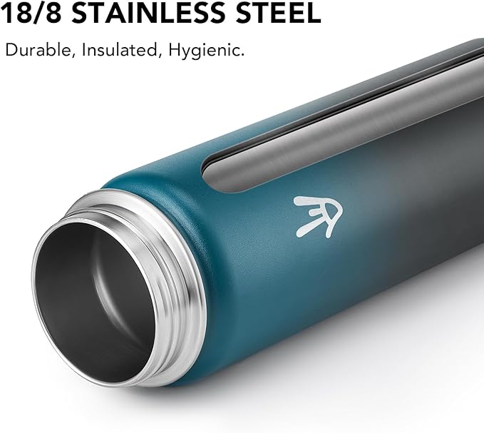 Enerbone 24 oz Insulated Water Bottle, Stainless Steel Bottle with Carrying Strap, Double-Wall Vacuum Insulation Design, Leakproof Sports Bottle with Straw, Keep Drinks Cold or Hot for Hours-PurrikoPets