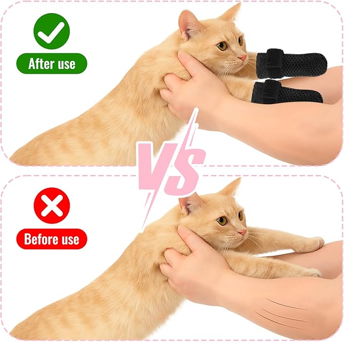 4Pcs Cat Shoes, Anti Scratch Cats Claw Covers, 3.62×1.57 Inches Breathable Mesh Nail Caps for Cats Claws, Adjustable Cat Mittens for Pet Bathing Feeding Cutting Nails(Black)-PurrikoPets