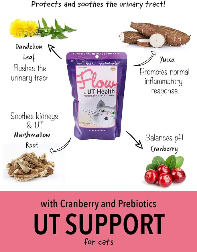 Flow Soft Chews for Daily Support for UT Health in Cats, Scientifically Formulated with Natural Ingredients for a Healthy Urinary Tract. 2.1oz. (60gm)-PurrikoPets