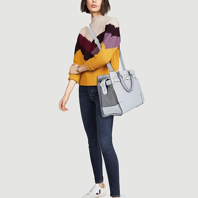 Fashion Pet Carrier Dog Cat Carrier Purse Soft-Sided Leather Handbag Pet Tote Bag for Small Dogs Puppy and Cats TSA Airline Approved (Grey)-PurrikoPets