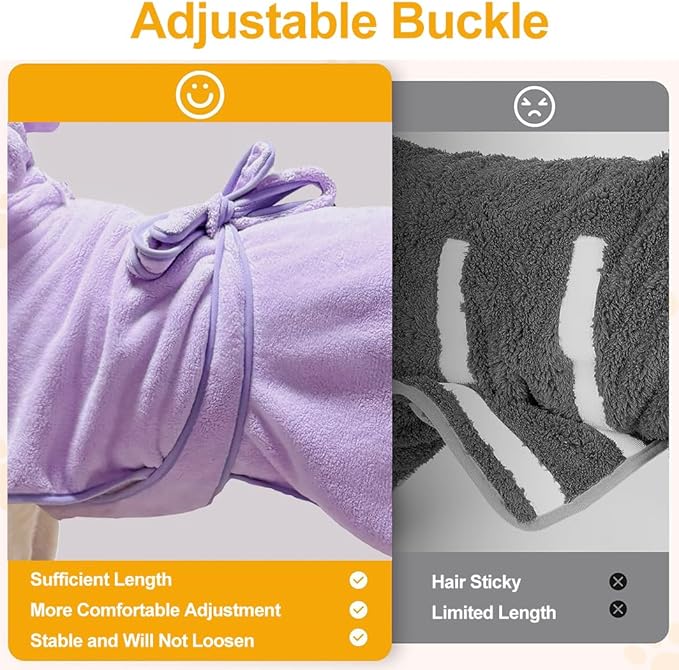 Giant Dog Bath Bubble, Quick Drying Super Absorbent Used for After Bathing, Warm Dog Towels, Adjustable Hoodies and Belts for Pet Dogs Bath Clothes Products(Purple, 6XL)-PurrikoPets