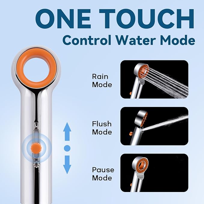 Dog Shower Attachment, 3 Mode Handheld Sprayer with ON/OFF Switch, G1/2" Metal Diverter, 100 Inches Stainless Steel Hose, No Drill Holder, for Pet and Dog Washing in Bathroom-PurrikoPets