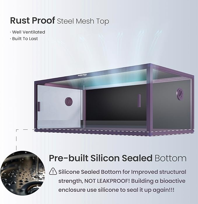 85 Gallon Reptile Tank, Front Opening Snake Tank for Easy Maintenance, Reptile Enclosure with Top Screen Ventilation 48''x24''x18''-PurrikoPets
