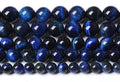 Lapis Lazuli Blue Tiger Eye Beads Natural Stone Round Loose Beads Energy Gemstone Healing Power for Jewelry Making 1 Strand 10mm 38pcs 15"