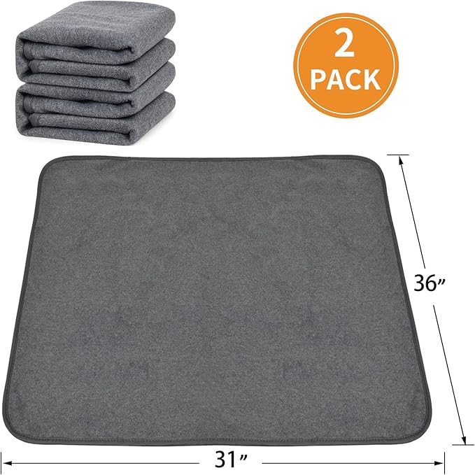 Dog Pee Pad Washable-Extra Large Instant Absorb Training Pads Non-Slip Pet Playpen Mat Waterproof Reusable Floor Mat for Puppy/Senior Dog Whelping Incontinence Housebreaking (31"x36"-(2PACK))-PurrikoPets