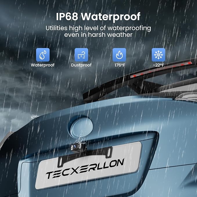 5'' HD 1080P Backup Camera, Backup Camera for Car, Reverse Rear Camera with Night Version 130° Wide Angle, Waterproof, Strong Signal for Car, Van, Truck, Trailer-PurrikoPets