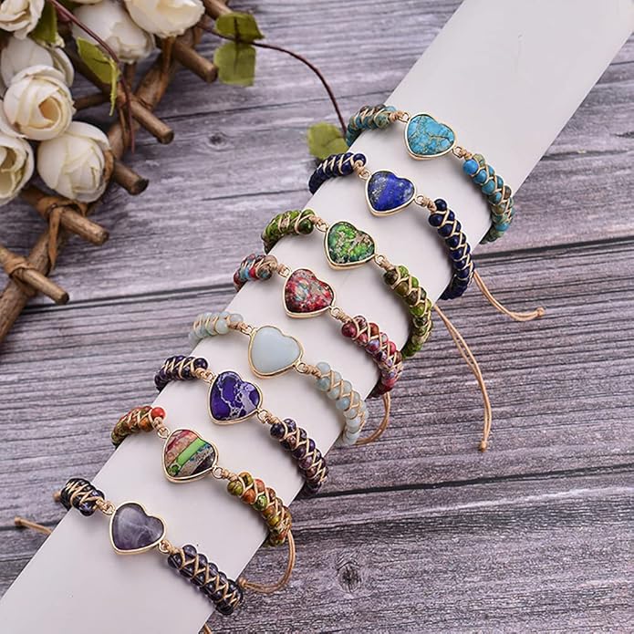ZOSOJONA Women Handmade Boho Wrap Bracelets Natural Stone Variety Beads Strand Bracelet