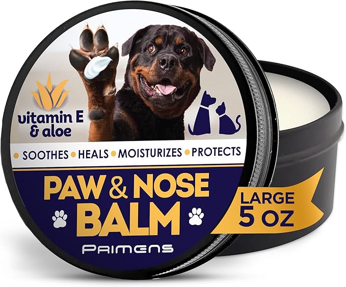 Dog Paw Balm for Dry Cracked Paws – Lick-Safe Moisturizer and Organic Paw Wax with Aloe & Vitamin E – Hot Pavement and Winter Snow Protection – Nose Safe – for All Breeds-PurrikoPets