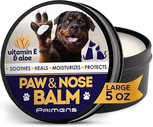 Dog Paw Balm for Dry Cracked Paws – Lick-Safe Moisturizer and Organic Paw Wax with Aloe & Vitamin E – Hot Pavement and Winter Snow Protection – Nose Safe – for All Breeds-PurrikoPets