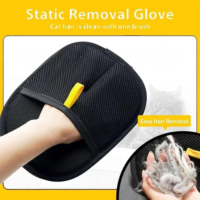 2Pcs Pet Hair Remover Glove, 2025 New Upgrade Electrostatic Gloves Pet Hair Removal ， Reusable Pet Hair Remover Glove，Gloves for Furniture Bed Sheets Couch Clothes Carpet Car Seat-PurrikoPets
