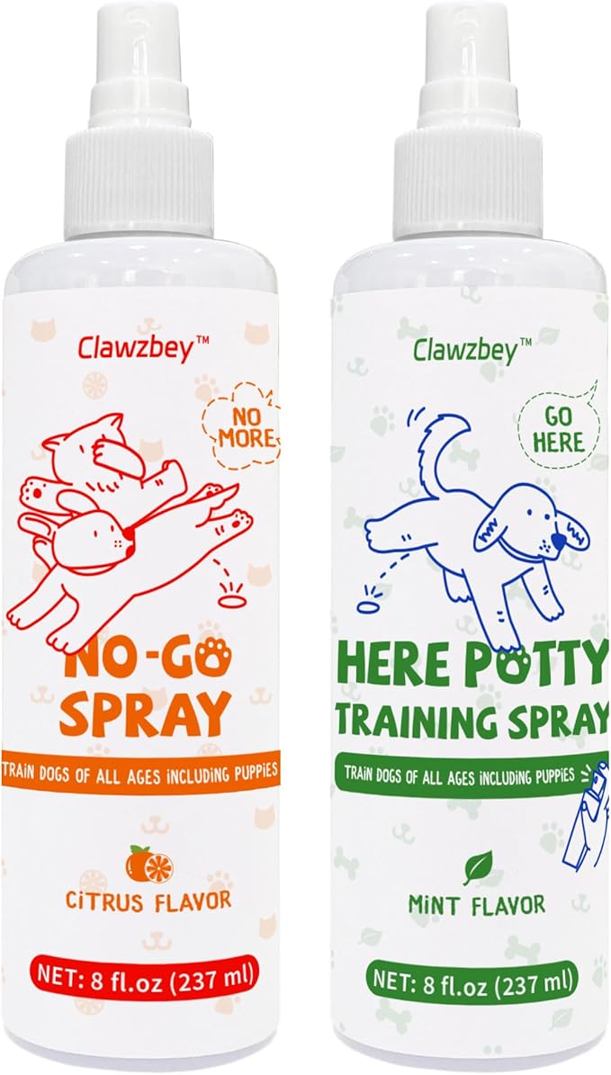 Dog Potty Spray Set, No-Go Spray & Potty Training Spray, Puppy Essentials, Stops Urination & Marking, Indoor and Outdoor Use (8 fl oz) Large Capacity, More Suitable for Multi-Dog Households-PurrikoPets