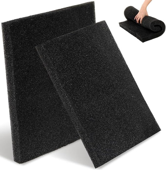 2 Pack Aquarium Sponge Filter Pad, Bio Filter Media Pad, 19.6" x 19.6"x 1.6" Cut-to-Size Open Cell Foam Sheet Replacement Foam Cover for Fish Tank Filter, 30 PPI-PurrikoPets