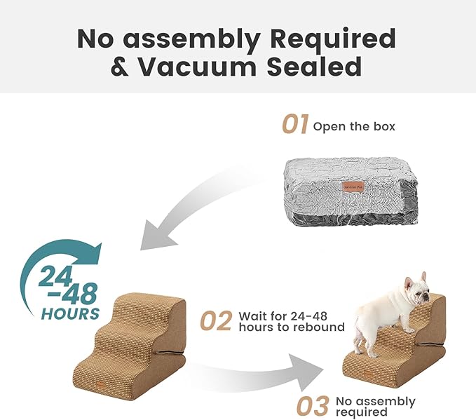 Gardner Pet Dog Stairs for Small Dogs 16.5" H, 2 in 1 Transformable 3-Step Pet Stairs and Dog Ramp for Couch (13-20 in), Brown Adjustable Pet Steps with Non-Slip Waterproof Cover and CertiPUR-US Foam-PurrikoPets