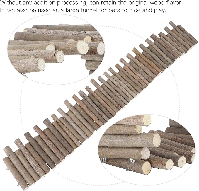 Flexible Hamster Wooden Bridge, 11.8In Hamster Fence, Wooden Sticks for Hamster Cage Decor And Platforms, Syrian Hamster Cage Accessories Wood-PurrikoPets