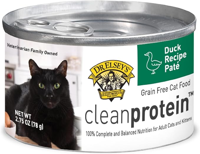 Dr. Elsey's cleanprotein Duck Recipe Wet Cat Food Case of 24, 2.75 oz Canned Food-PurrikoPets