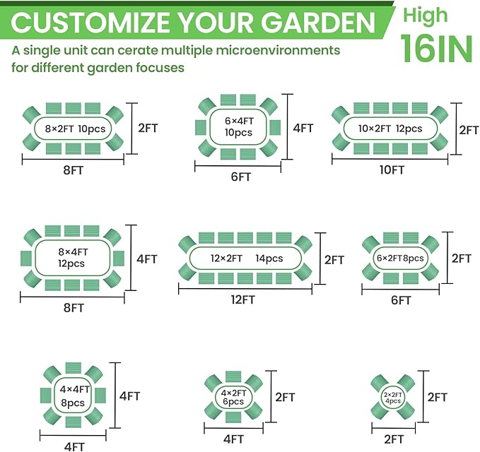 FRIZIONE 2pcs 9 in 1 Tall 8x2ft Galvanized Raised Garden Bed Outdoor,Steel Garden Bed for Vegetables,Above Ground Garden Box for Flower,Metal Raised Beds for Gardening-PurrikoPets