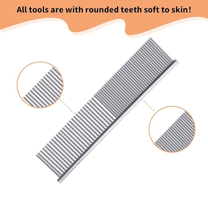 Ergonomic Slicker Brush for Long-Haired Dogs - Wooden Handle, Long Pins for Grooming Goldendoodles-PurrikoPets