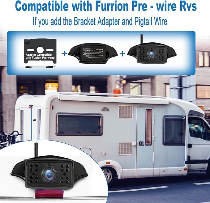 7 Inch RV Backup Camera Wireless, HD 1080P DVR Backup Camera High-Speed Rear View Observation System Stable Signals for RVs, Trucks, Trailers, IP69 Waterproof IR Night Vision-PurrikoPets