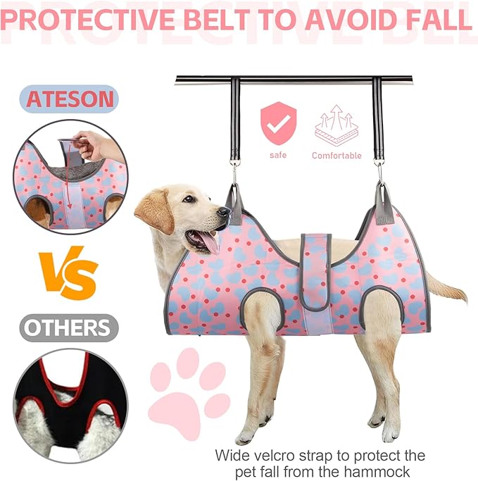 Dog Grooming Hammock for Small Dogs & Cats, Dog Grooming Harness for Nail Trimming, Pet Grooming Sling Helper with Nail Clippers/Nail Trimmers-PurrikoPets